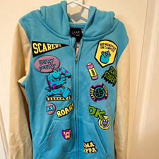 Pixar BoxLunch Sulley Monsters, Inc. Full Zip Hoodie Youth Small Blue/White picture