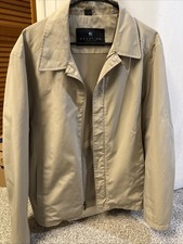 Kenneth Cole Reaction Men’s M Beige Lightweight Full Zip Jacket Mesh Lined picture