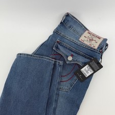 $204 NEW True Religion Geno Big T Flap Relaxed Slim Jeans Light Wash 36 34x32 picture