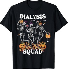 Spooky Dialysis Squad Nurse Skeleton Dancing Dialysis Tech T-Shirt picture