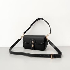 NWT CY683 Hadley Shoulder Bag Crossbody In Leather Gold/Black picture