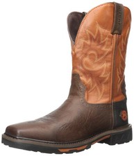 Justin Original Work Men's Rustic Barnwood Hybred-M Workboot, Orange, 13 D US picture
