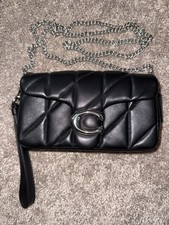 COACH Tabby Shoulder Wristlet Black Quilted Leather Bag NWOT Excellent picture