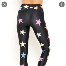 Goldsheep rainbow stars black athletic leggings S picture
