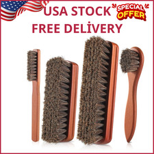 4 Pcs Shoe Brush, Boot Brush, Horse Hair Brush for Leather, Shoe Polish Brush... picture