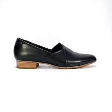Clarks Collection Juliet Palm Womens 11 Black Leather Low Heel Slip On Shoes picture