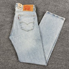 NWT Levi's 501 Jeans Mens 33x34 Blue Button Fly Straight Leg Light Wash Denim picture
