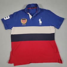 Polo Ralph Lauren Men’s Big Pony USA Rugby Shield #3 Classic Fit Shirt Sz XL picture