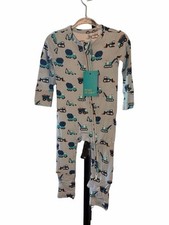 Bamboo Posh Peanut Construction Trucks Romper Size 6-9M picture