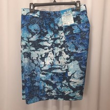Reel Legends Men’s XX-Large Fishing Shorts Blue Camo Cargo Water Repellent NWT picture