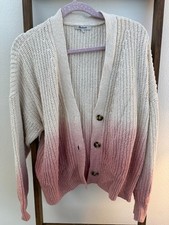 Beautiful MADEWELL Women's Short Cardigan Size XL - Ombre Pink to Cream picture