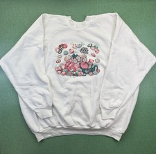 VTG Fruit of the Loom Womens NWOT Christmas Candy White Crewneck Pullover 3XL picture