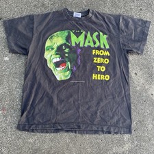 Vintage The Mask T Shirt Movie 1994 Jim Carrey Promo Size Large Tultex REPRINT picture