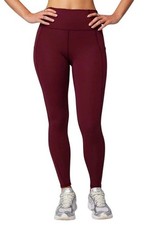 NWT Fabletics Women's M High-Waisted Burgundy Leggings With Side Pockets P0771 picture