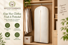 Cotton Garment Bag - Excellent Quality - Dress Bag - 62 inches Tall - Lot picture