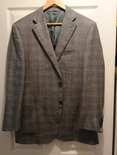 Canali 1934 Gray & Brown Unlined Plaid Blazer Sport Coat Jacket 42R US / 52R EU picture