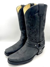 RockinLeather Men's 10, Black Leather Harness Boots, Eight Second Comfort Soles picture