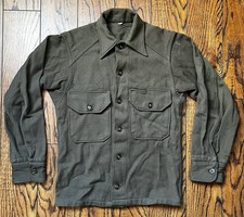 50s Vintage US Army OG-108 Wool Field Shirt Olive Green 108 Korean War Men’s XS picture