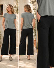 NEW Toad & Co Chaka Wide Leg Crop Pant 4 Sizes Available Color blk picture