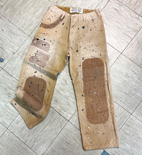 Vintage Heavy Limited Edition 70/100 Paint Splatter Canvas Pants Beige 28 picture