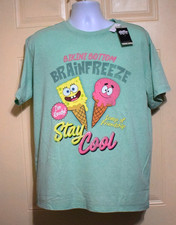 Sponge Bob Bikini Bottom Brain Freeze Stay Cool Women's T-Shirt Plus Size 1X NWT picture