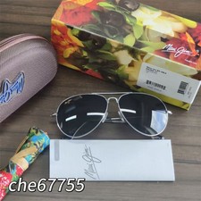 NEW Maui Jim Mavericks Polarized Sunglasses GS264-17 Silver/Neutral Grey Aviator picture