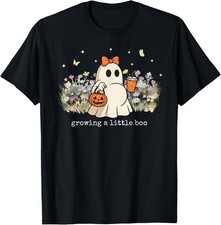 Growing A Little Boo Ghost Pregnancy Maternity Halloween T-Shirt unisex T-Shirt picture