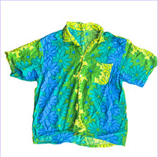 Vts Mod 80s 90s Colorful aloha Shirt Abstract  Flower pattern picture