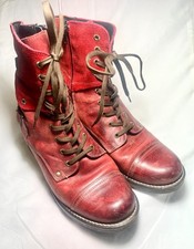Taos Crave Boots - Red Leather & Suede Women's US 10-10.5 EU 41 picture