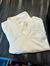 Fruit of the Loom Men’s V-Neck T-Shirt White Cotton Solid Knit 2XL Regular picture