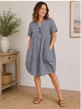 DUBGEE by Whoopi Women’s Plus Size Gingham Cocoon Dress Pockets NWT picture
