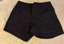 Old Navy . Lot of 2. Women's Chino Shorts Flat Front Solid Black Pockets Size L picture