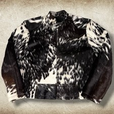 Nyrva Rawhide Moto Jacket Men’s Size Small Genuine Cowhide Fur Biker Classic  picture