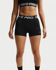 Nike Black Women’s Size MEDIUM Pro 3” Athletic Training Fitness Shorts NWT picture