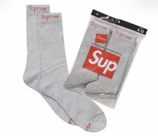 Supreme Hanes Crew Socks 4 Pack | Grey | Size 6-12 picture