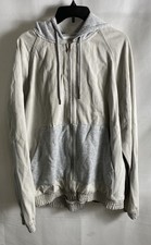 Topman Men's Oversized Zip Up Hooded Jacket Beige Gray Two Tone NWT Size L picture