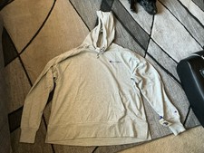 Size XL - Champion Gray Heritage Cotton Heavyweight Fabric Hoodie Shirt picture