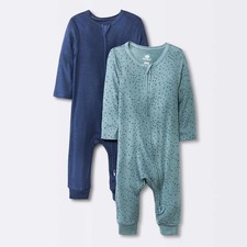 Cloud Island Newborn Modal Blend Rompers, Navy Blue Pack of 2 boys picture
