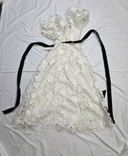 NWT For Love & Lemons Marlene Heart Embroidered White Midi Dress Small picture