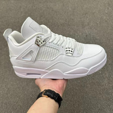 Free Shipping Men Air Jordan 4 Retro Pure Money 308497‑100 Cushioned Casual Foot picture