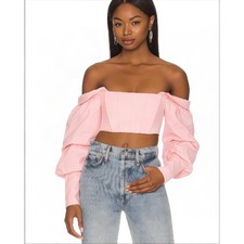 NBD Odilia Top | Pink Off-Shoulder | Puff Sleeve | Medium picture