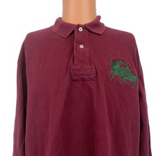 Vintage Polo Ralph Lauren Rugby Shirt Mens Size XL Maroon Red Double Pony Logo picture