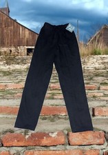NWT Vtg BOBBIE BROOKS Womens 8 High Waist Mom Black Pants Elastic Drawstring 90s picture