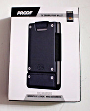 THE ORIGINAL PROOF WALLET THE NAUTILUS MIDNIGHT BLUE LEATHER NAVAL BLUE GUNMETAL picture