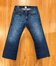 VINTAGE True Religion Billy Super T Men's Bootcut Jeans 34x29 Blue Medium Wash picture