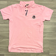 Moncler Men’s Pink Cotton Short Sleeve Logo Polo Shirt Size M picture
