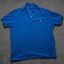U.S. Polo Assn. Polo Shirt XXL Blue Cotton Blend Short Sleeve picture