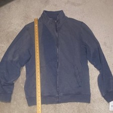 Falls Creek Blue Full Zip Sweatshirt Men’s M Cotton Knit Mock Neck Pockets picture