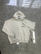 FREE SHIPPING, SS22 Essentials Men's Light oatmeal Fleece Hoodie, Size L picture