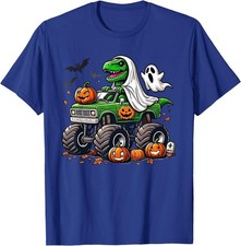 Orange Halloween Shirt Boys Toddler Ghost Shirts T Rex T-Shirt picture
